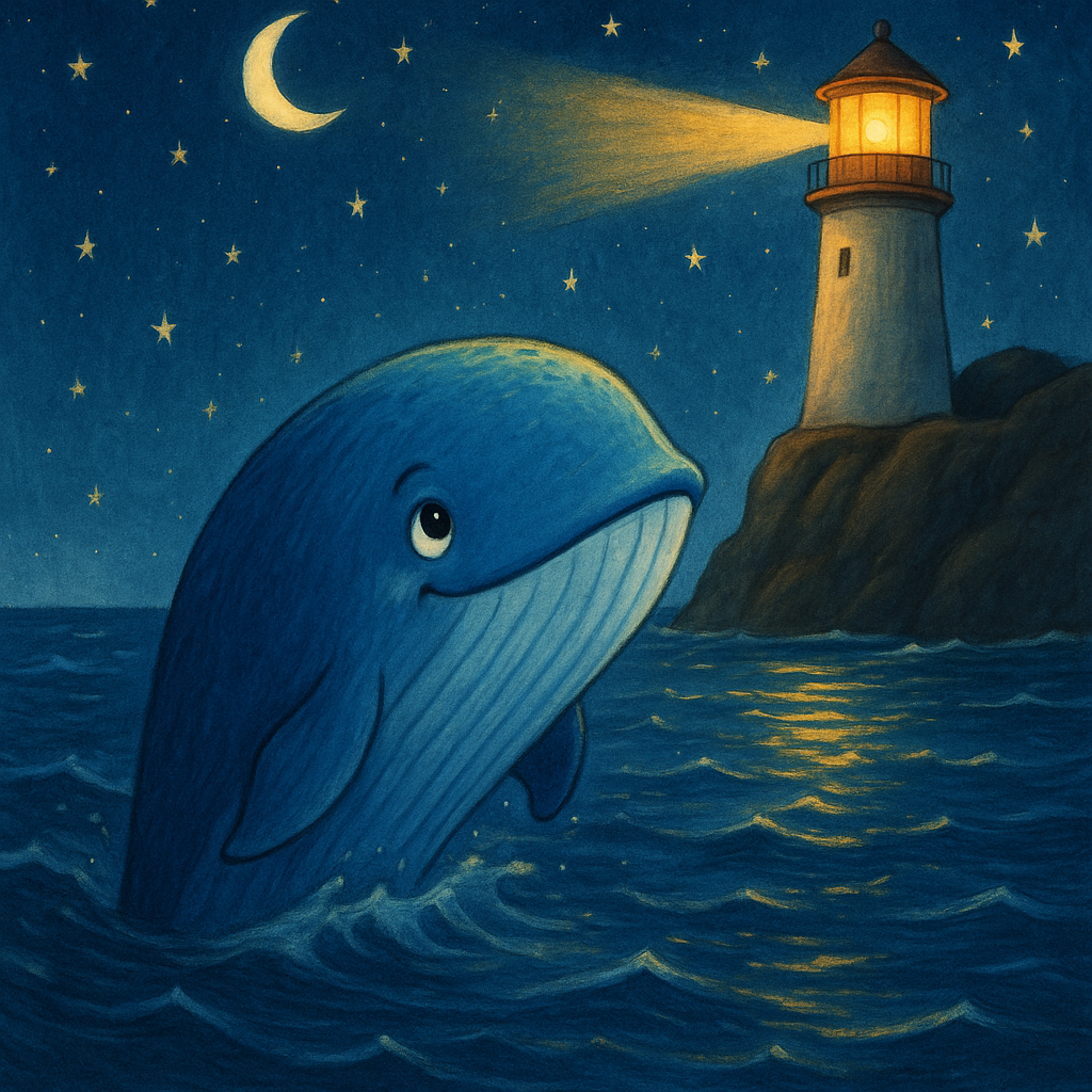  Maviş Balina ve Deniz Feneri Resmi