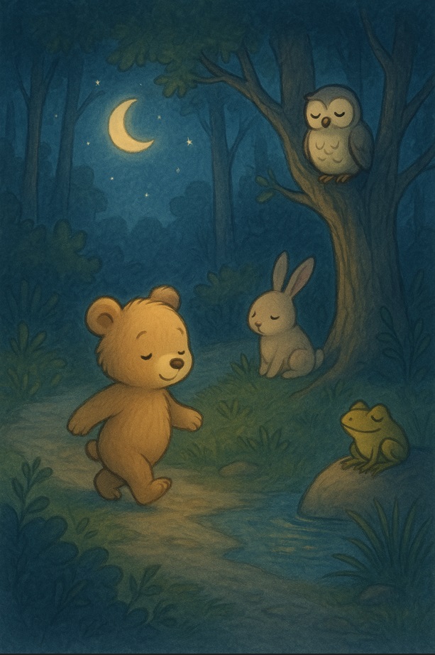 Minik Ayıcık ve Gece Ormanı Görseli